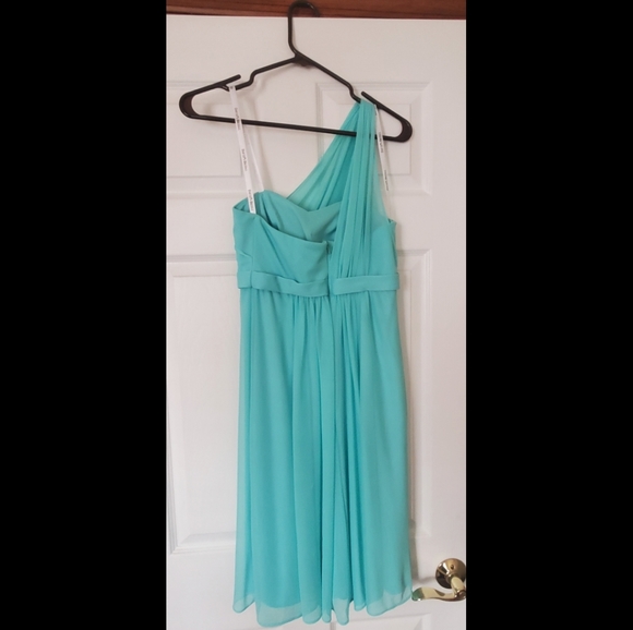 David's Bridal Teal Bridesmaid Dress - Picture 4 of 4